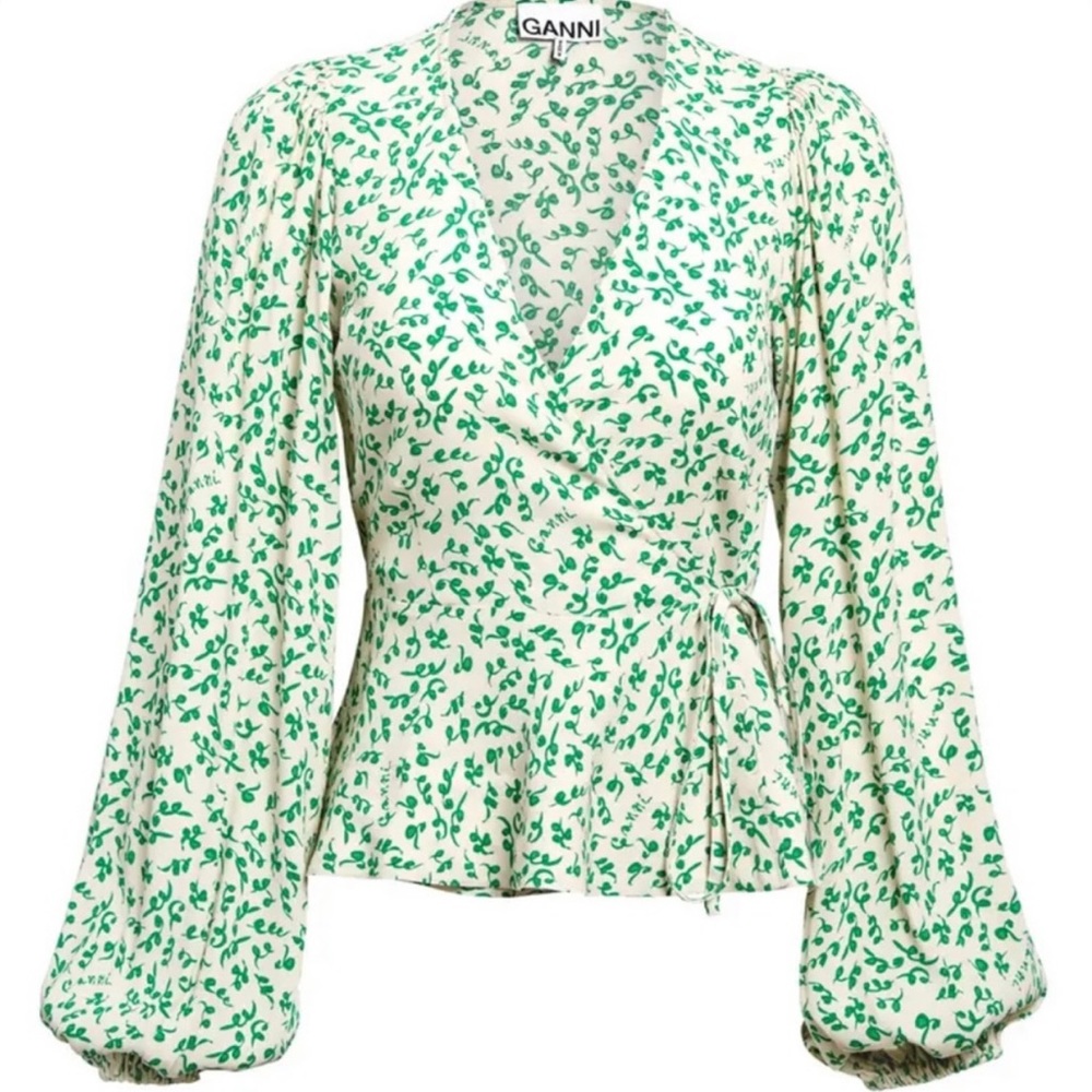 Ganni Vine Print Top